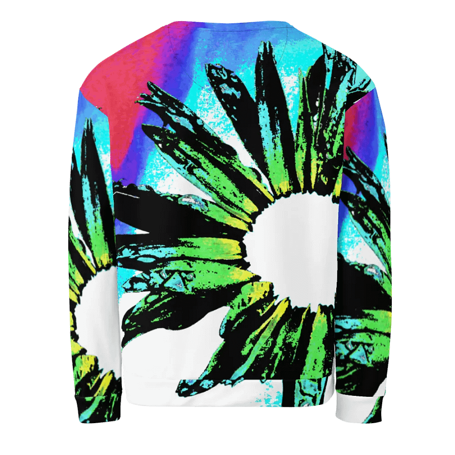 Abstract Vibrant Green Daisy Unisex Sweatshirt product image (5)