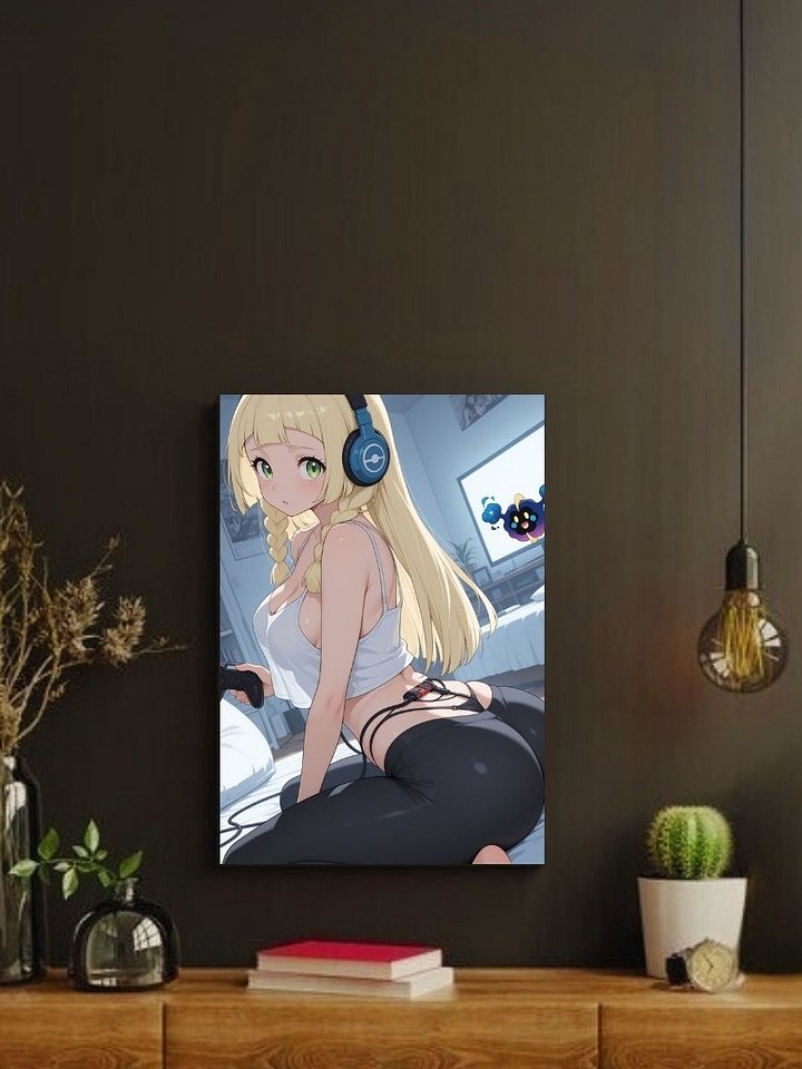 Pokémon Lillie Lewd Gamer Girl – Glossy 8x10 Metal Print product image (2)