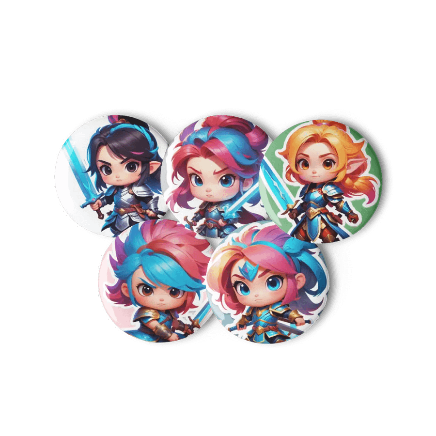 Chibi Warrior Set B - Pin Button Collection product image (7)