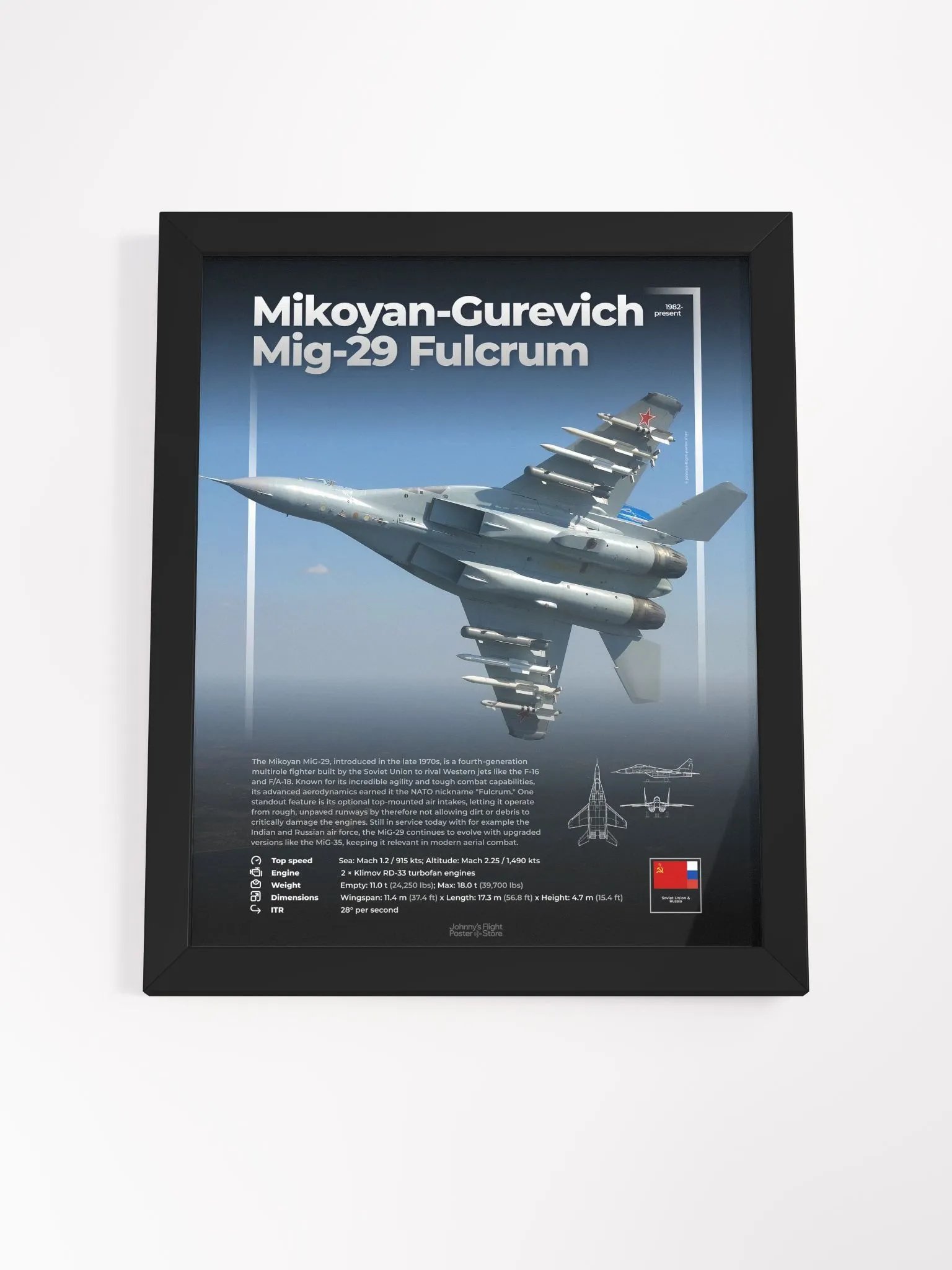 Mikoyan-Gurevich Mig-29 Fulcrum Aviation Spec Poster product image (2)
