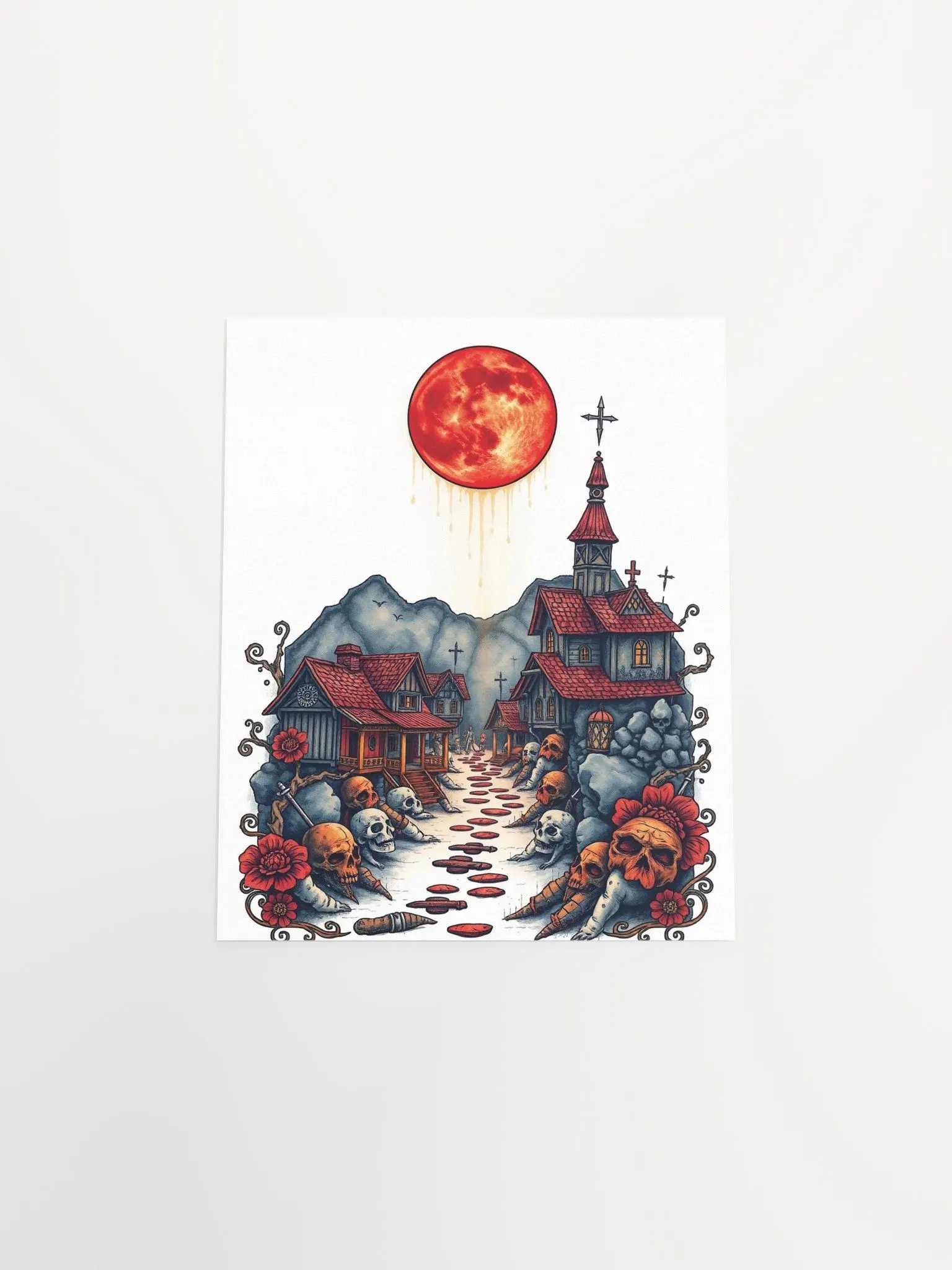Crimson Moon Village Poster product image (13)