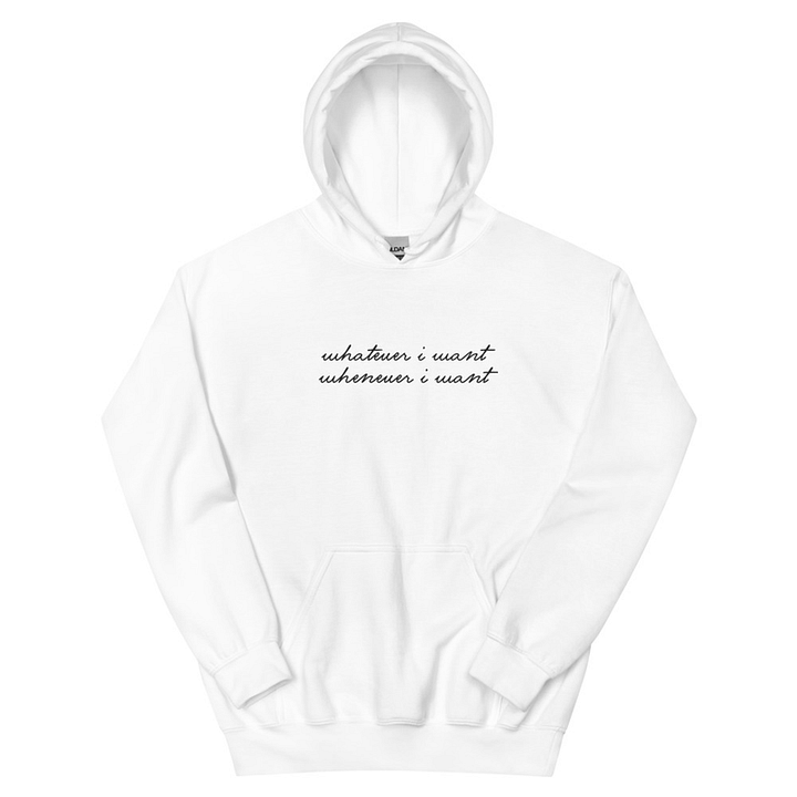 Whatever I Want Embroidered Hoodie - White product image (1)