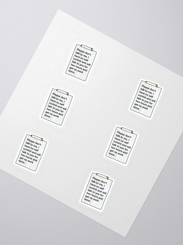 I NEED To Work Sticker (MEDIUM Sheet) product image (2)