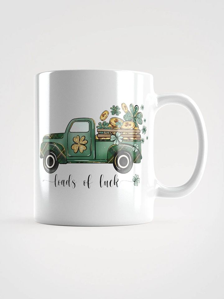 Vintage Floral Lucky Truck White Glossy Mug product image (3)
