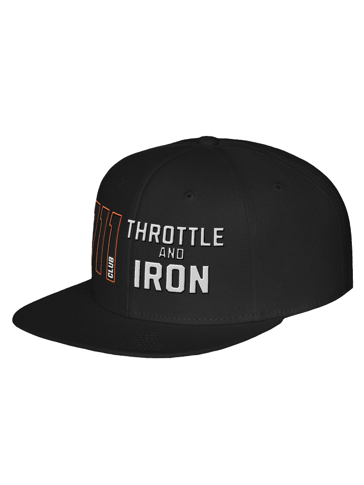 111 Club Throttle & Iron Snapback Hat — Orange Outline Edition product image (2)