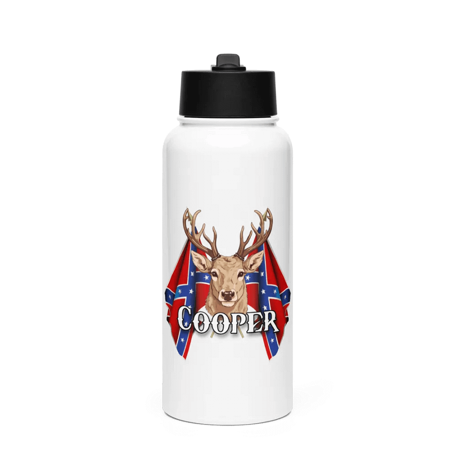 "Cooper" Last Name Rebel Redneck Deer - Stainless Steel Sports Water Bottle product image (1)