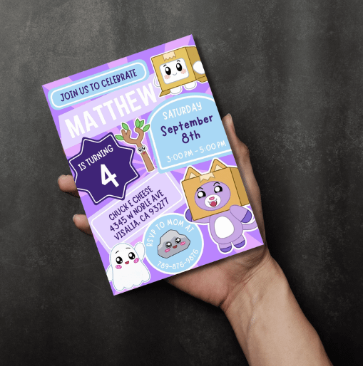 Lankybox Birthday Invitation - Canva - Lankybox Themed Party Invite - Instant Canva Download product image (2)