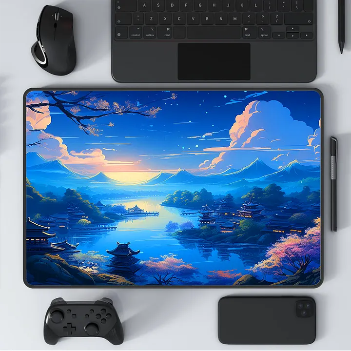 Azure Blossom Large Mouse Pad (12 x 18) product image (1)