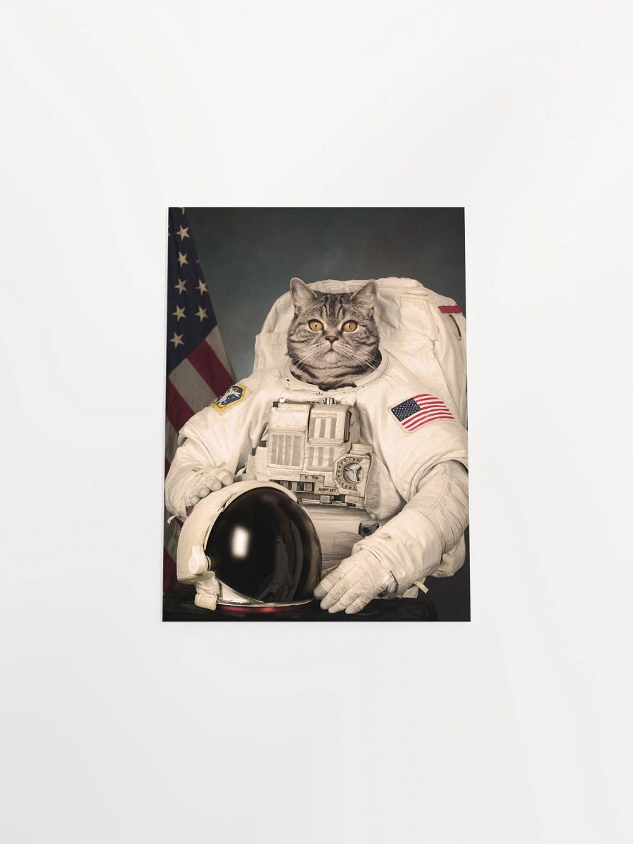 Cat Astronaut, NASA photo — space collage poster, astronaut photo portrait, digital collage, space poster product image (9)