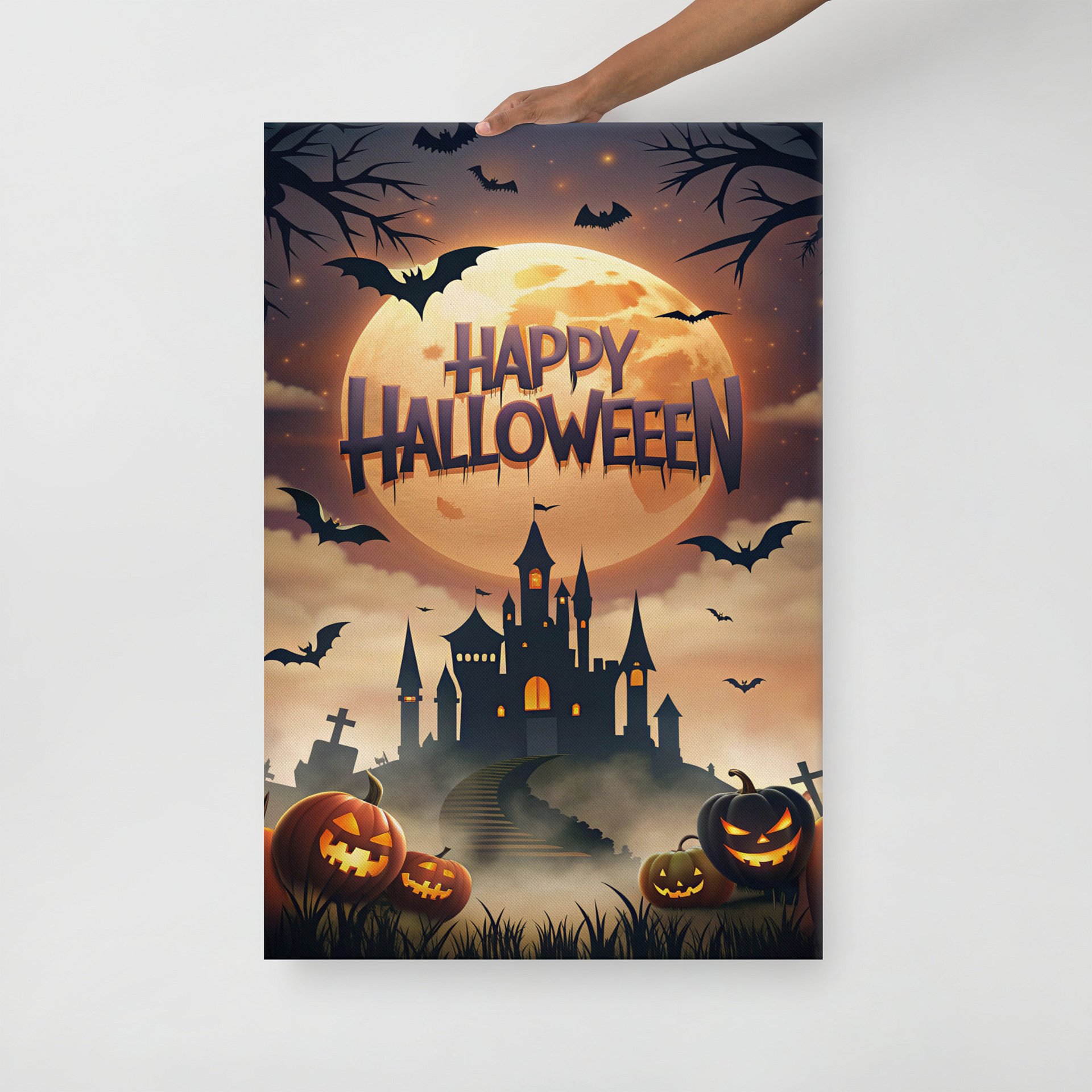 Happy Halloween Frameless Art Print | Vintage Style Halloween Poster product image (5)