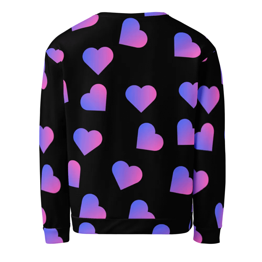 Love Pattern Pink Hearts on Black Background Unisex Sweatshirt product image (5)