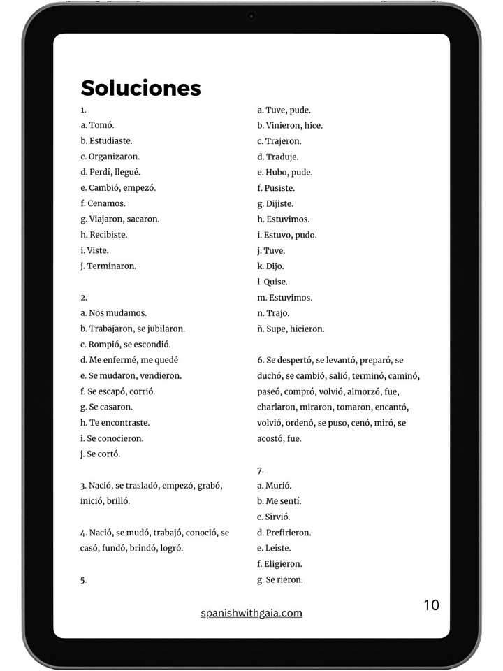 PDF PRETÉRITO INDEFINIDO actividades + soluciones product image (2)