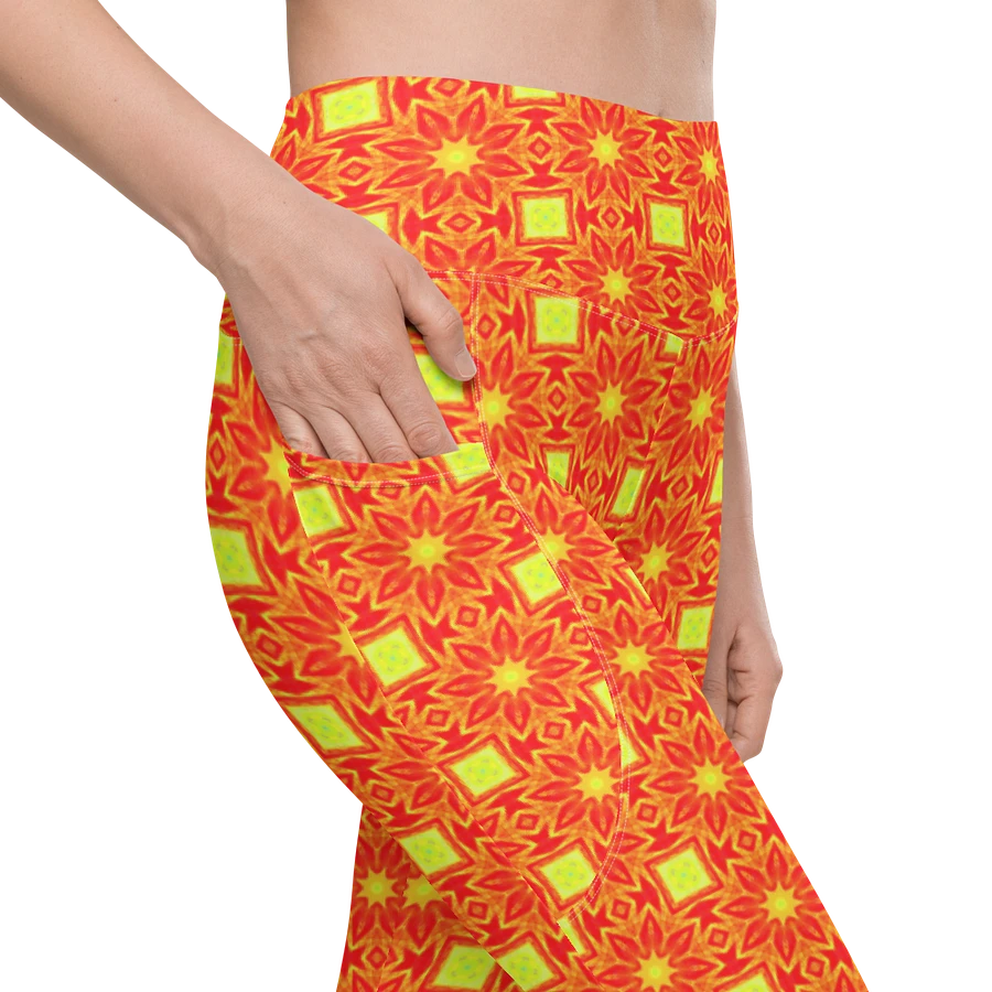 Abstract Repeating Orange Flower Leggings product image (19)
