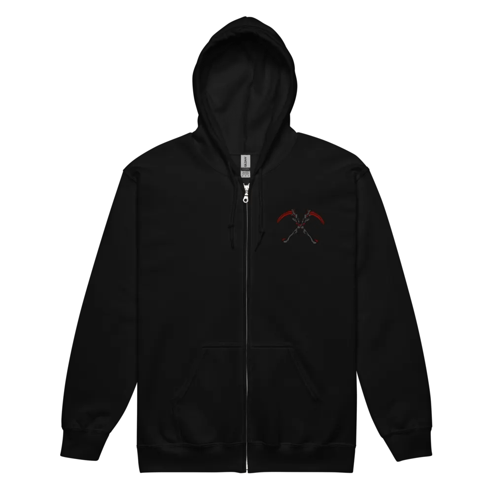 Theater of the Blood Moon - BACK Print Zip up Hoodie Double Scythe product image (6)