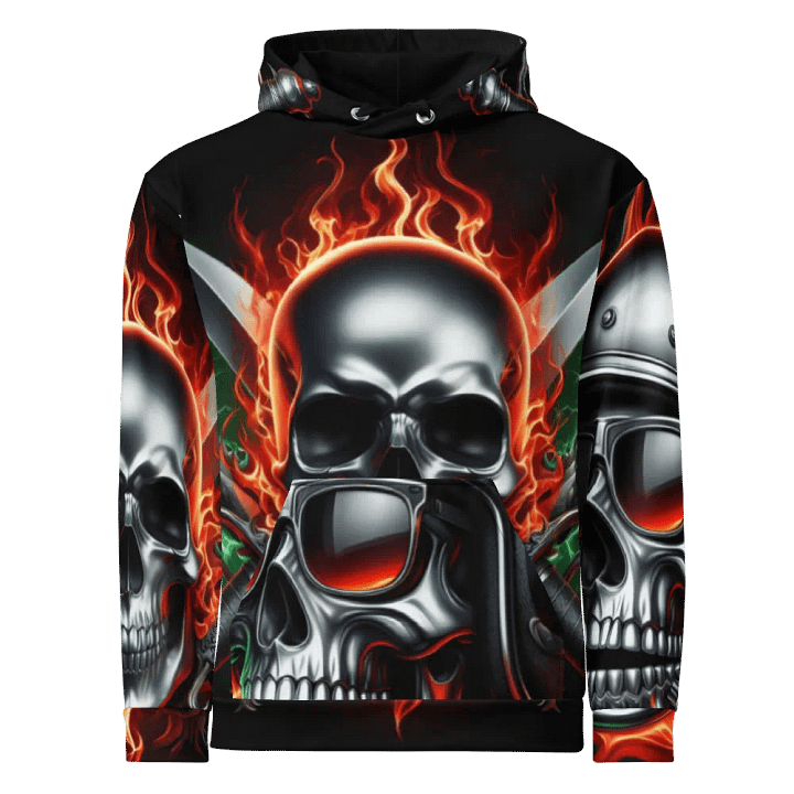 Fiery Skull and Crossed Swords - Unisex Skull Hoodie #29 product image (1)