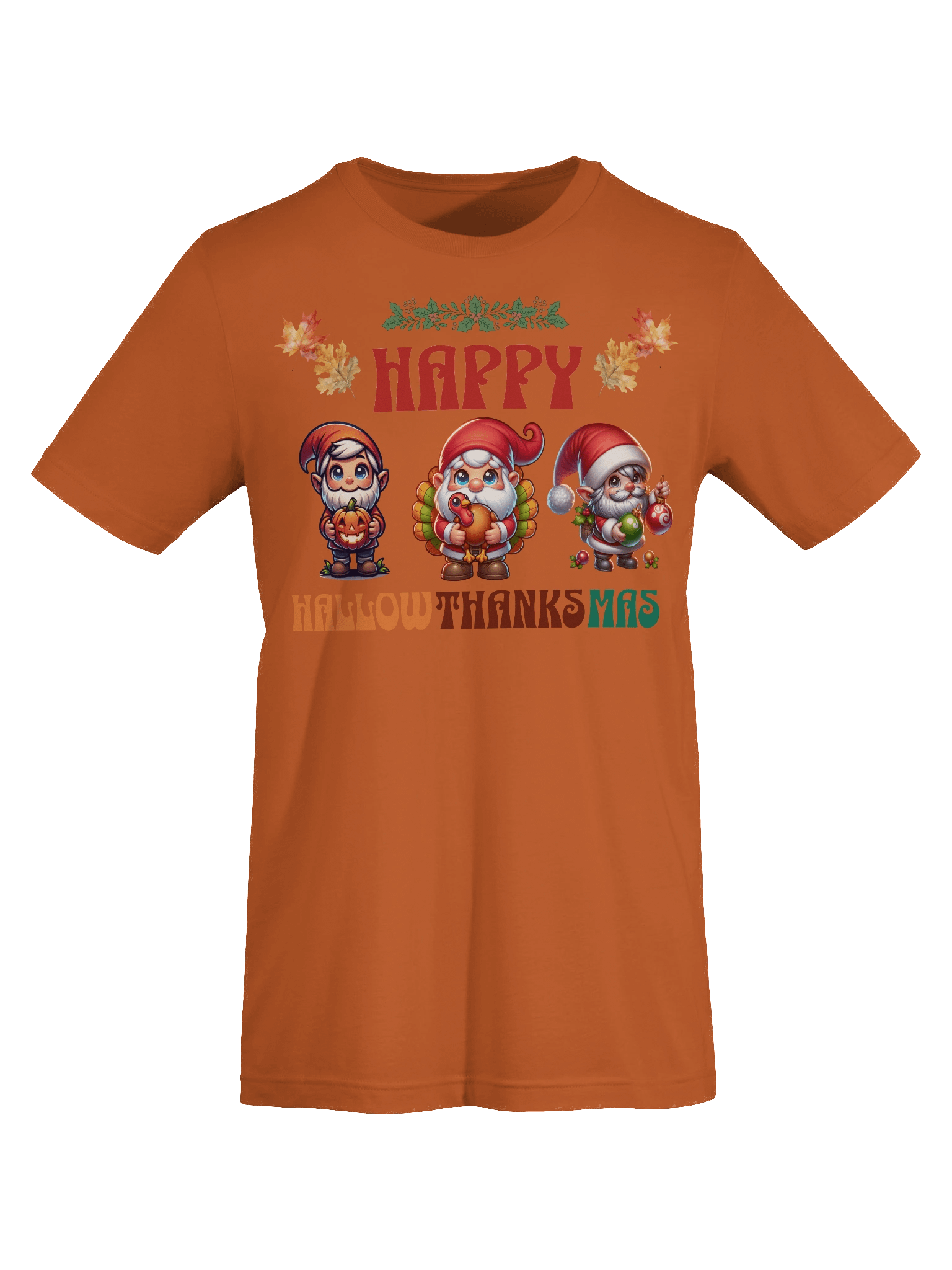 Festive Gnomes Happy HallowThanksMas T-Shirt product image (44)