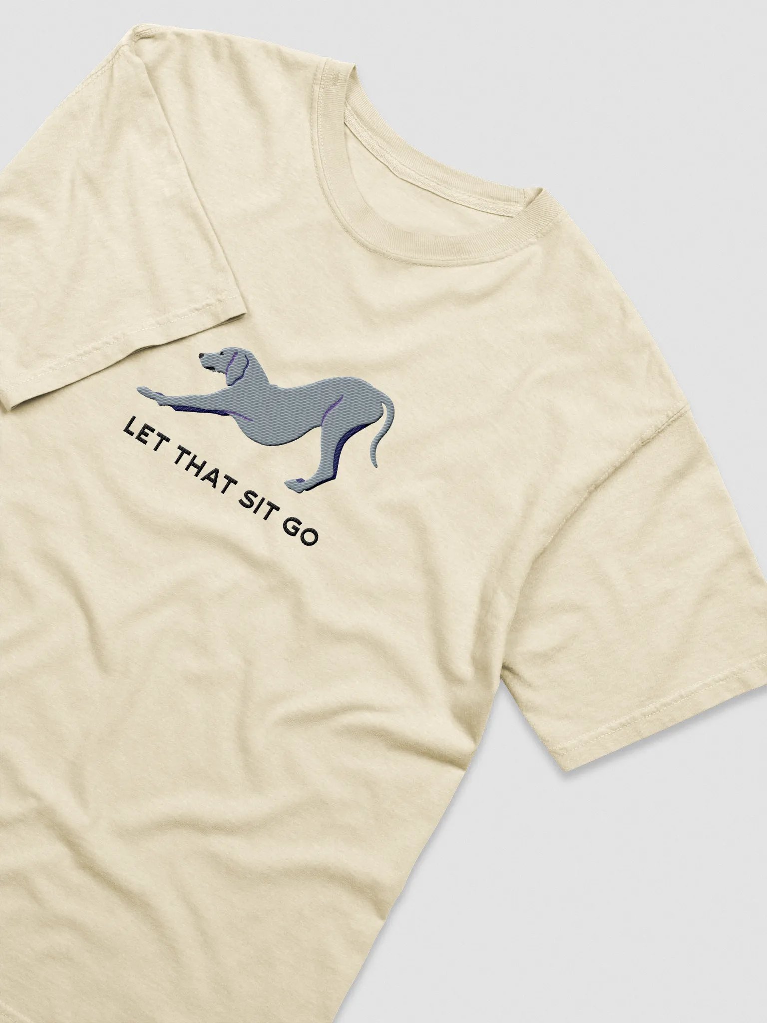 Let That Sit Go T-Shirt(Embroidered) of a Weimaraner product image (6)