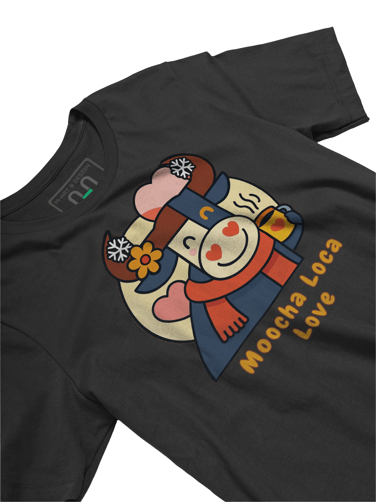 Moocha Loca Love – Cozy Bull T-Shirt with Heart Eyes & Cocoa Mug by M-Art and Design product image (26)