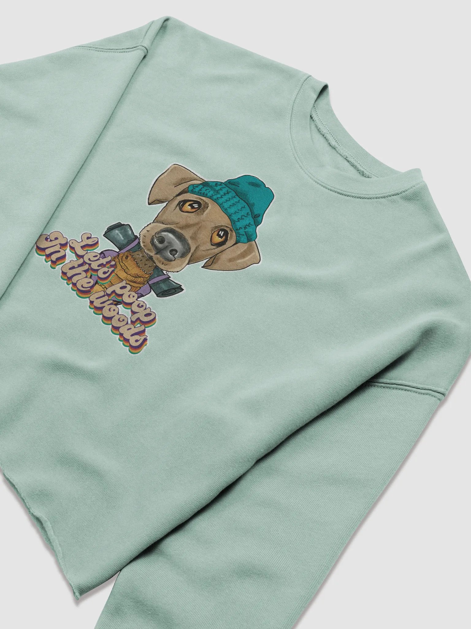 Cropped Sweatshirt All colors - Let's poop in the Woods - Large print product image (3)