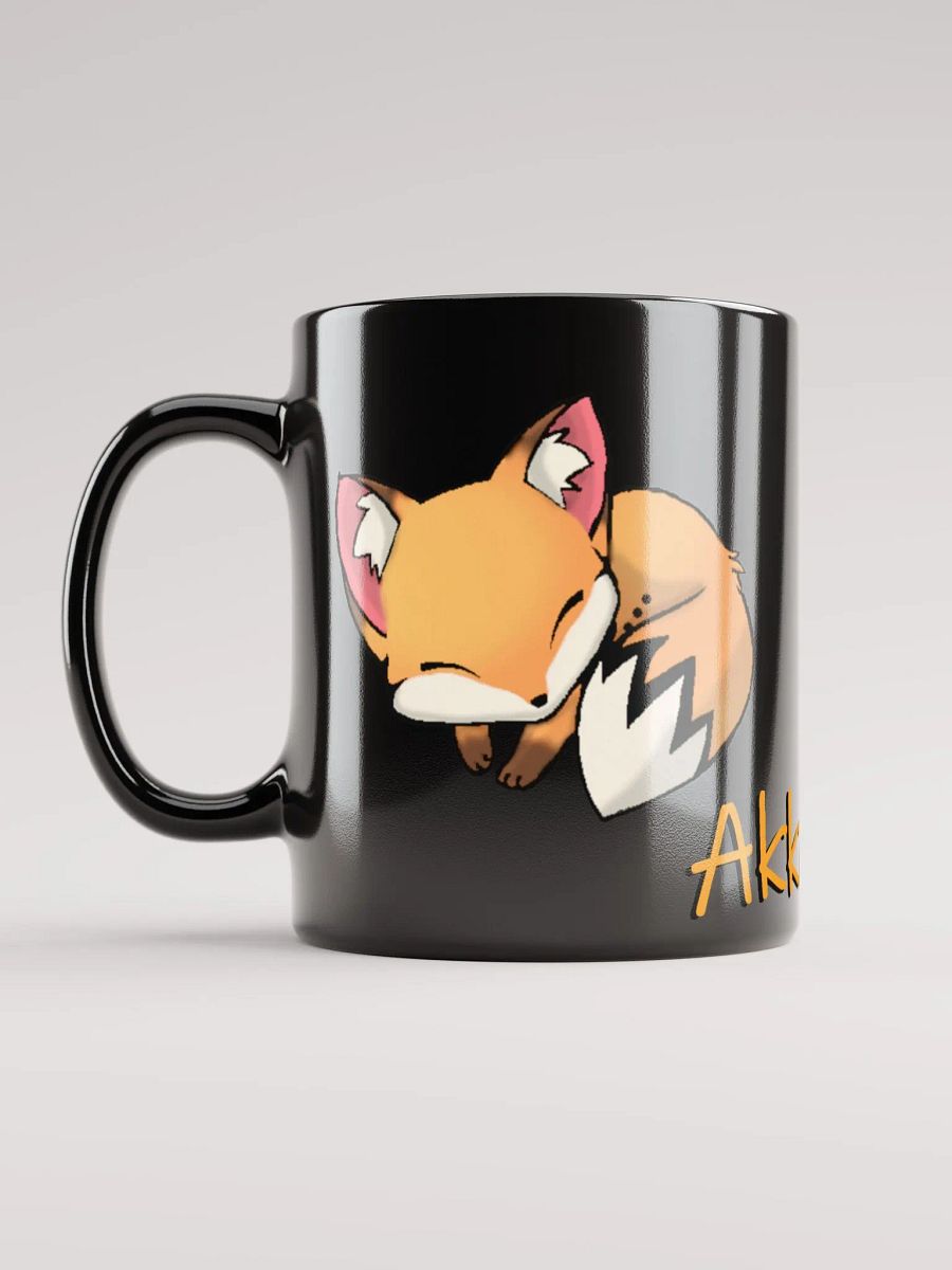 Sleepy Fox Black Glossy Mug product image (1)