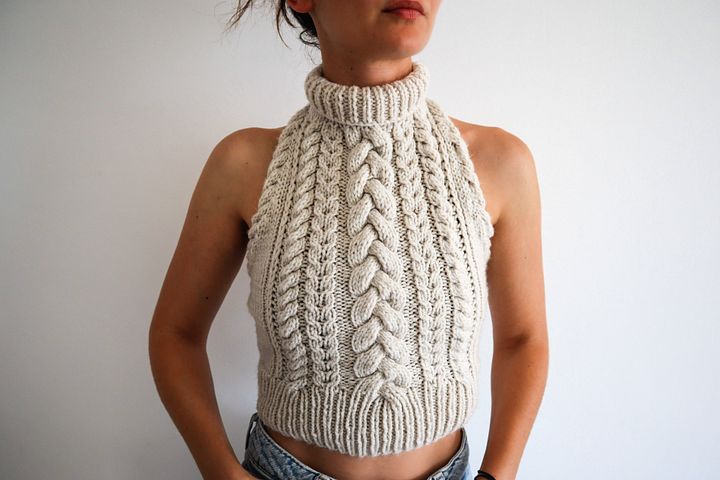 Copious Cables – Cable Knit Halter Top Pattern product image (1)