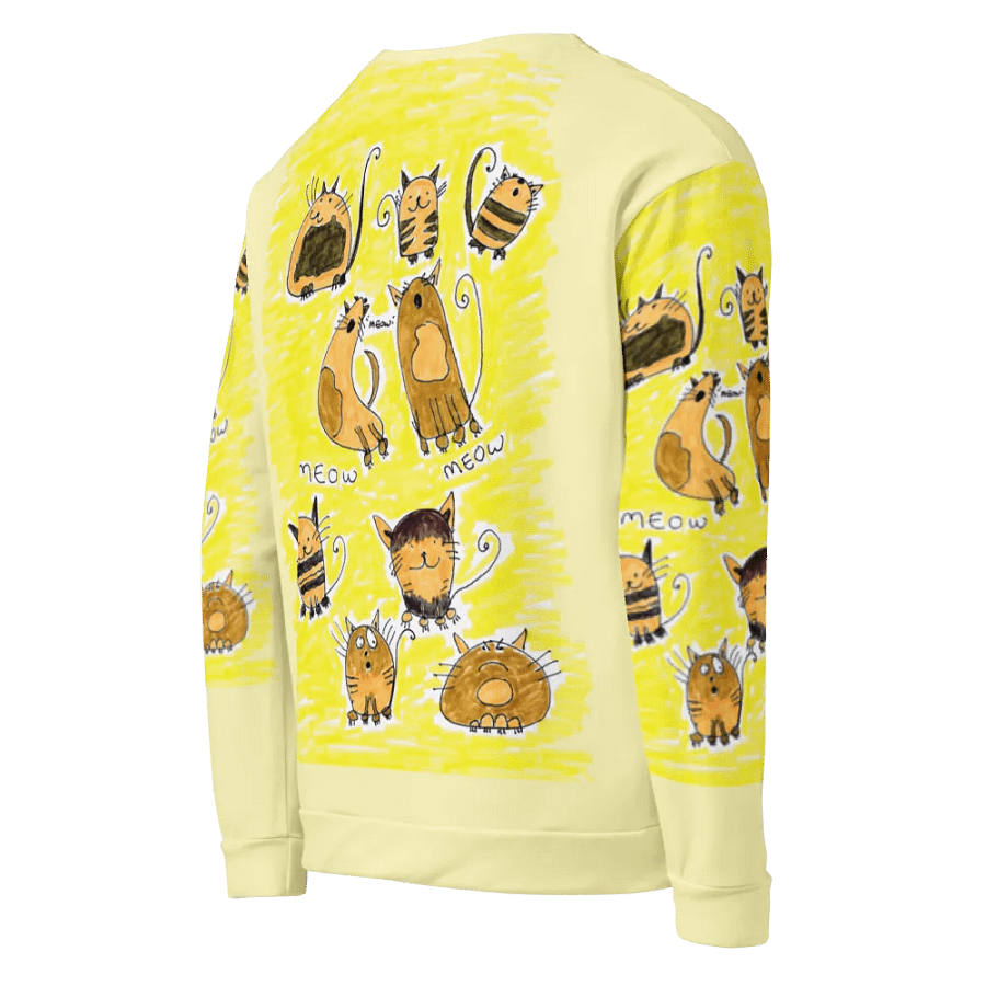 Abstract Doodle Cats Unisex All Over Print Sweatshirt product image (10)
