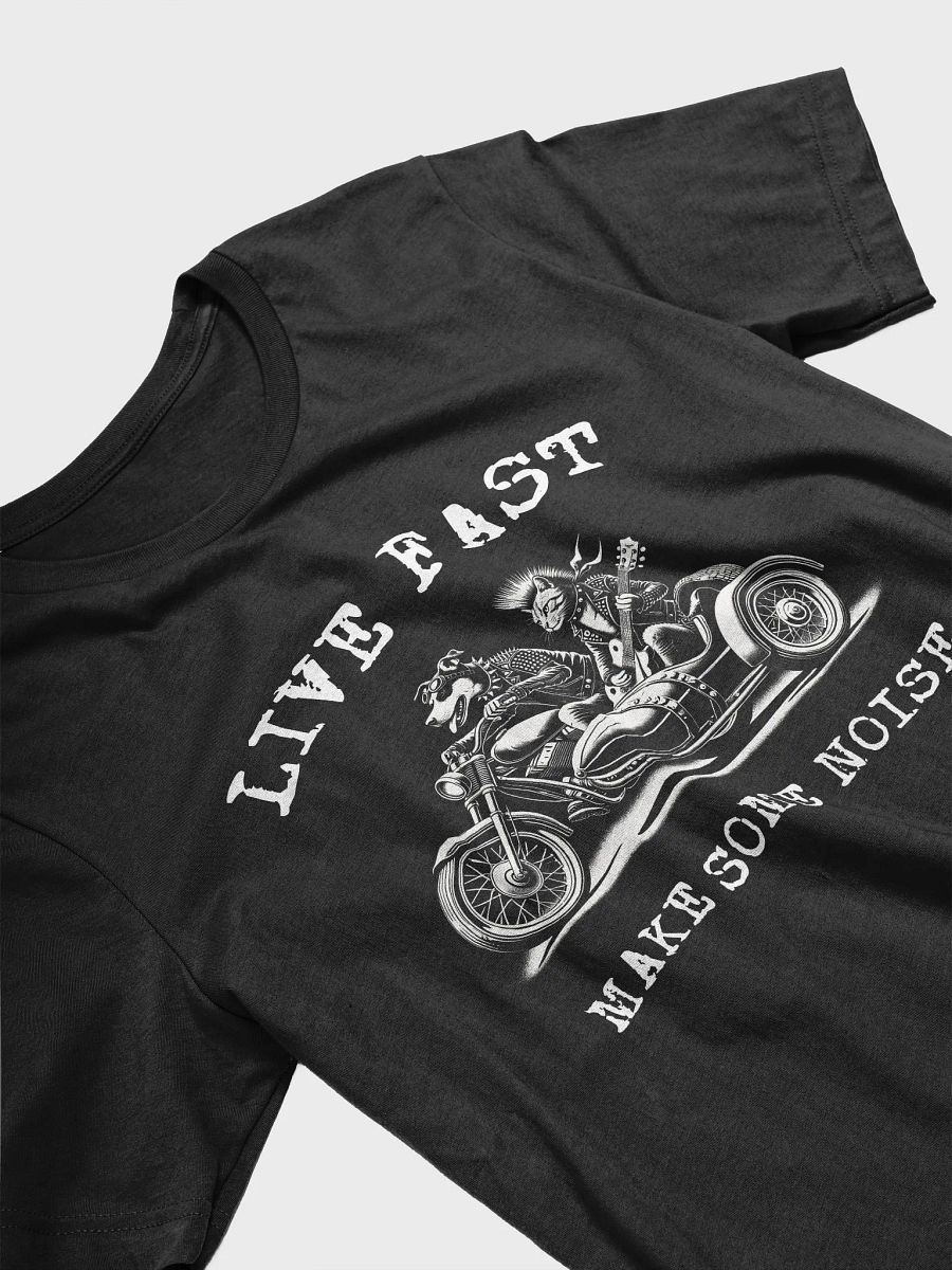 "Live Fast Make Some Noise" Dog & Cat Rocker Motorcycle Graphic Unisex T-Shirt product image (4)