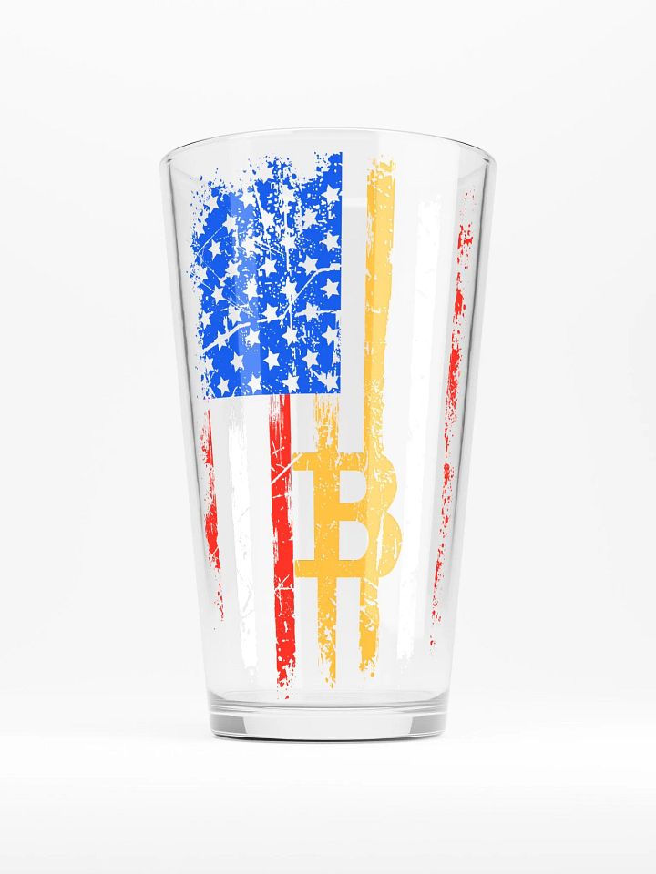 Bitcoin Flag (RWB) Pint Glass product image (1)
