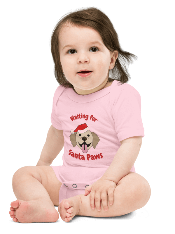 "Santa Paws" Christmas Baby Short Sleeve One-Piece product image (1)