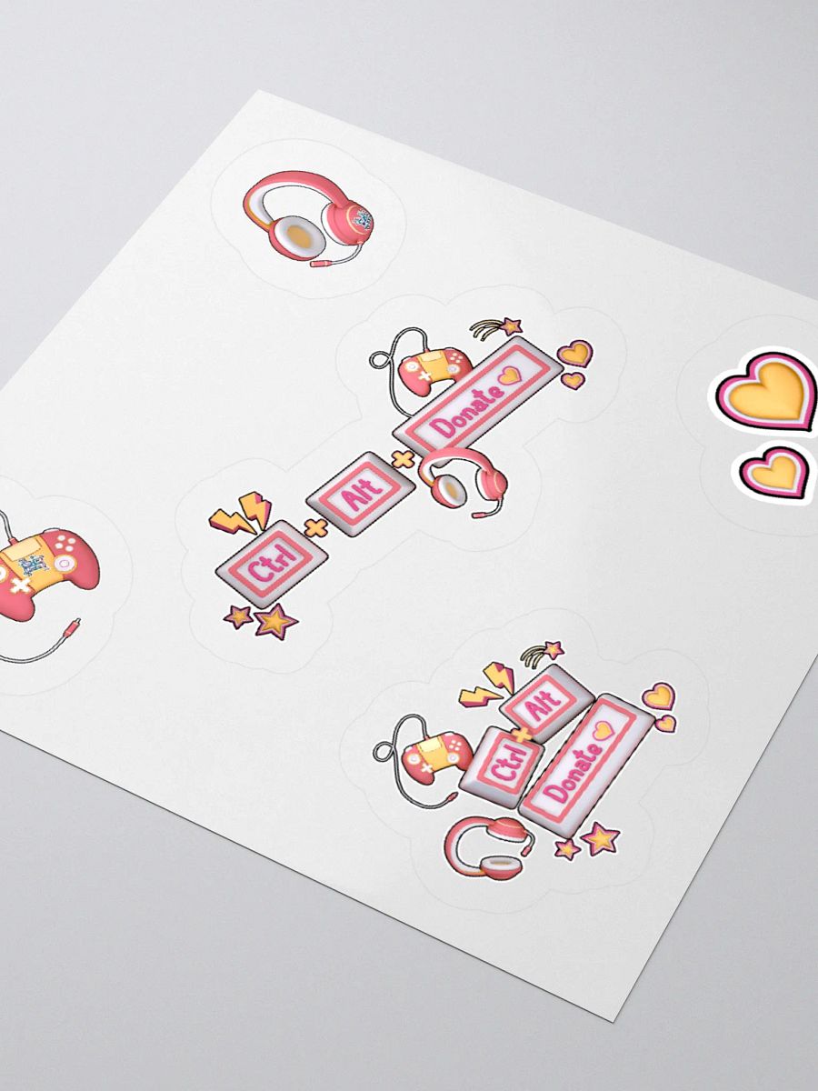 CTRL ALT Donate 2025 - Sticker Pack (Peach/Pink) product image (3)