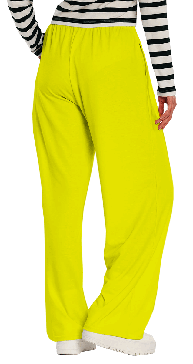 Plain Color Yellow Wide-Leg Pants product image (3)