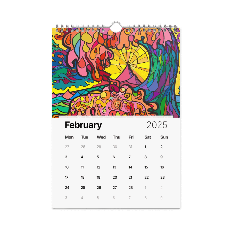 Energize Your Year: 2025 Customizable Wall Calendar – Wave at Sunset product image (5)