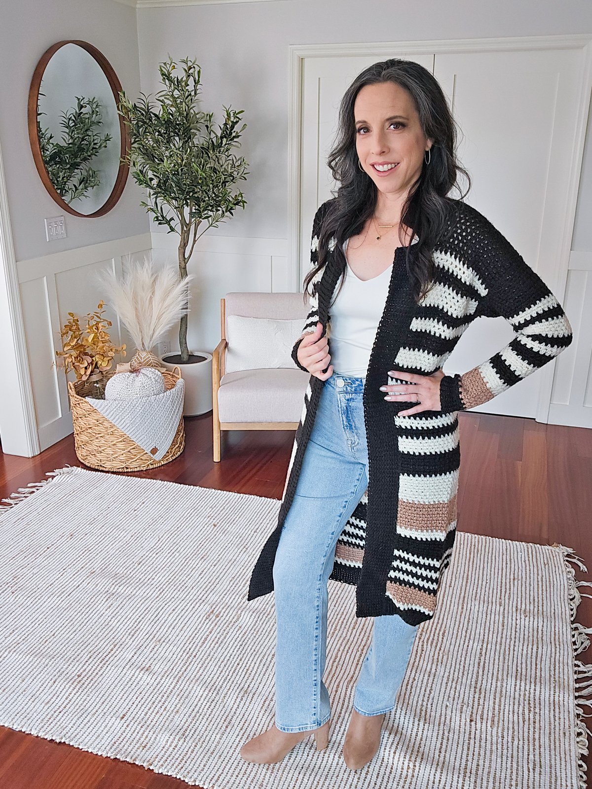 Striped Shortbread Duster Crochet Pattern Video Tutorial (9 sizes) product image (1)