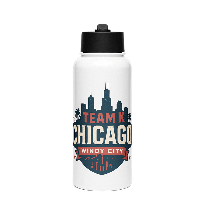 Team K Chicago Stainless Steel Water Bottle with a Straw Lid product image (1)