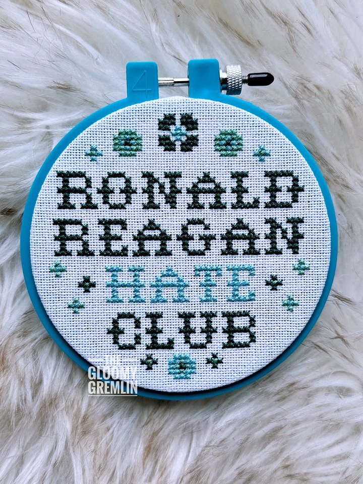 Ronald Reagan Hate Club - Cross Stitch Pattern product image (1)