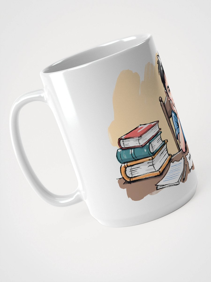 Diligent Student Contemplating Homework Glossy Mug product image (4)