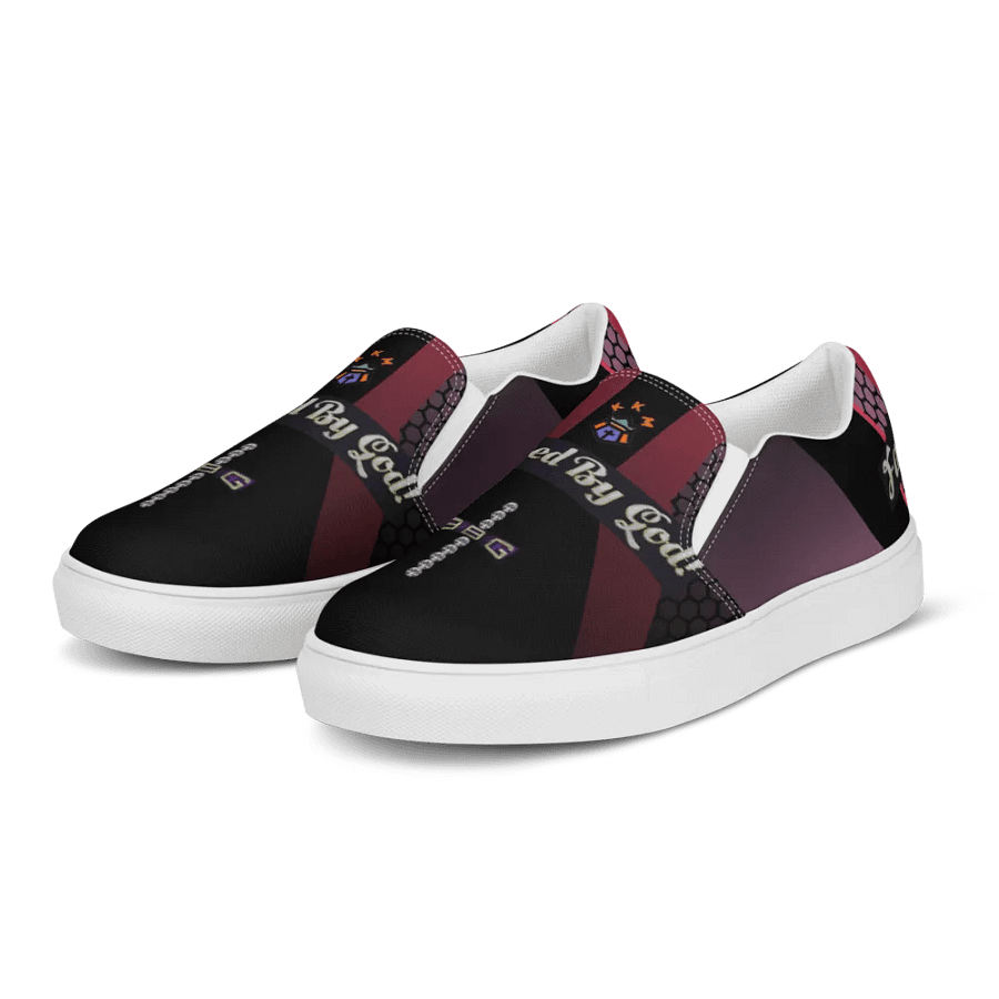 BBG Diamond Cross Black and Purple Men's Slip Ons product image (3)