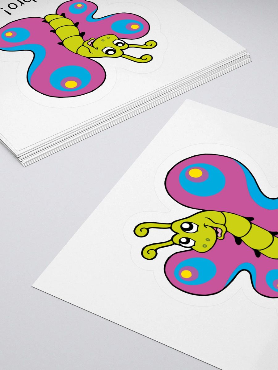 Funny guy Butterfly Kiss Cut Sticker 005 product image (4)