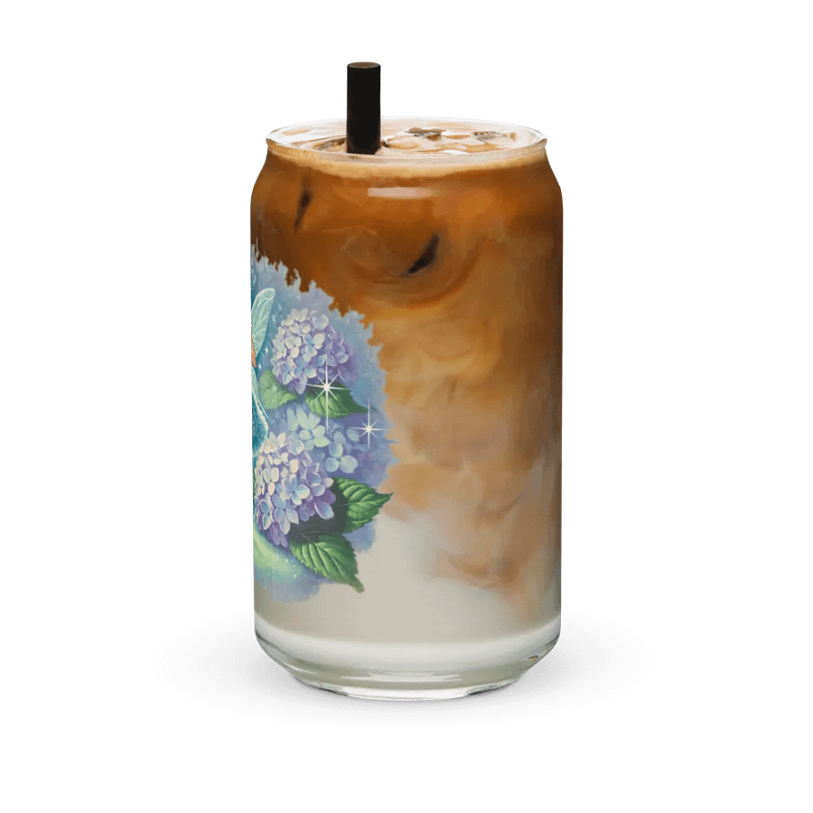 Blue Hydrangea Fairy Can Shaped Glass product image (42)
