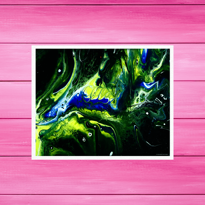 Creatures Within the Mystery Green Blue Abstract | Art Print product image (1)