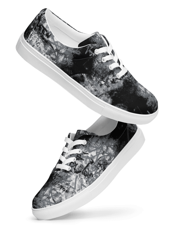 Black and White Graffiti | Men's Lace-Up Canvas Shoes product image (6)