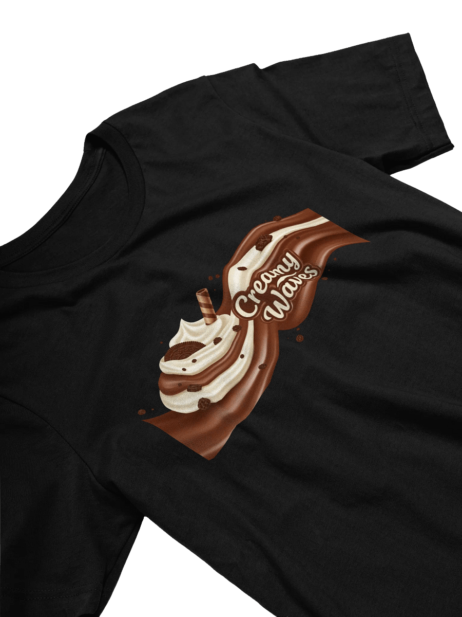 Whimsical Creamy Wave Print T-Shirt product image (30)