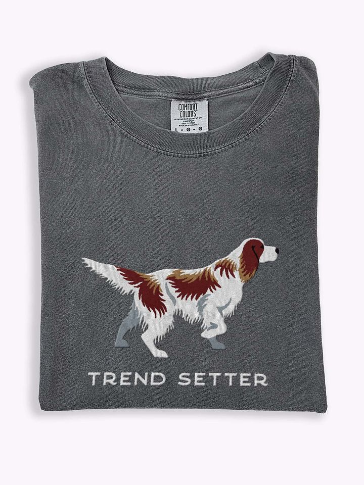 Trend Setter T-Shirt(Embroidered) of an Irish Red & White Setter product image (1)