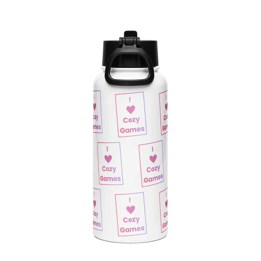 I Love Cozy Games Stainless Steel Water Bottle product image (2)