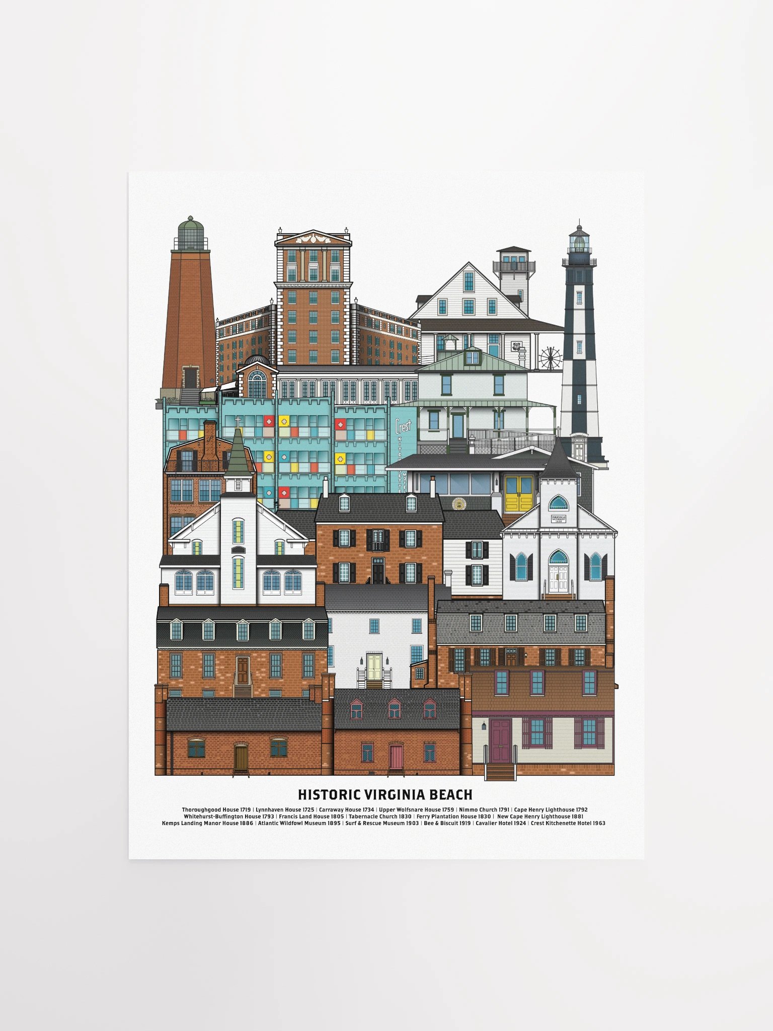 Historic Virginia Beach Buildings Art Poster product image (1)