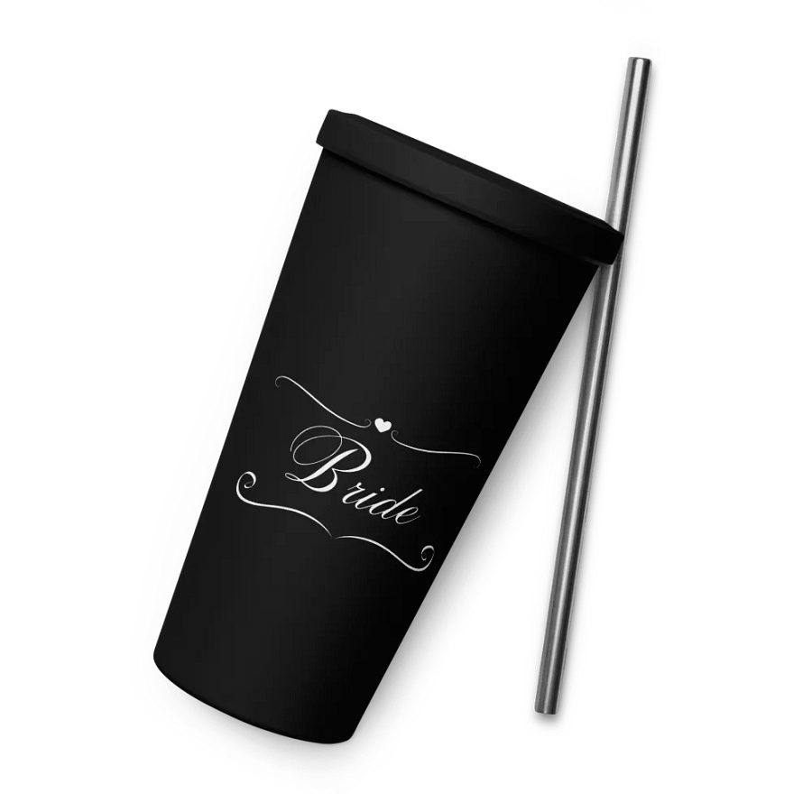 Tumbler with Straw - Bride - White Text product image (11)