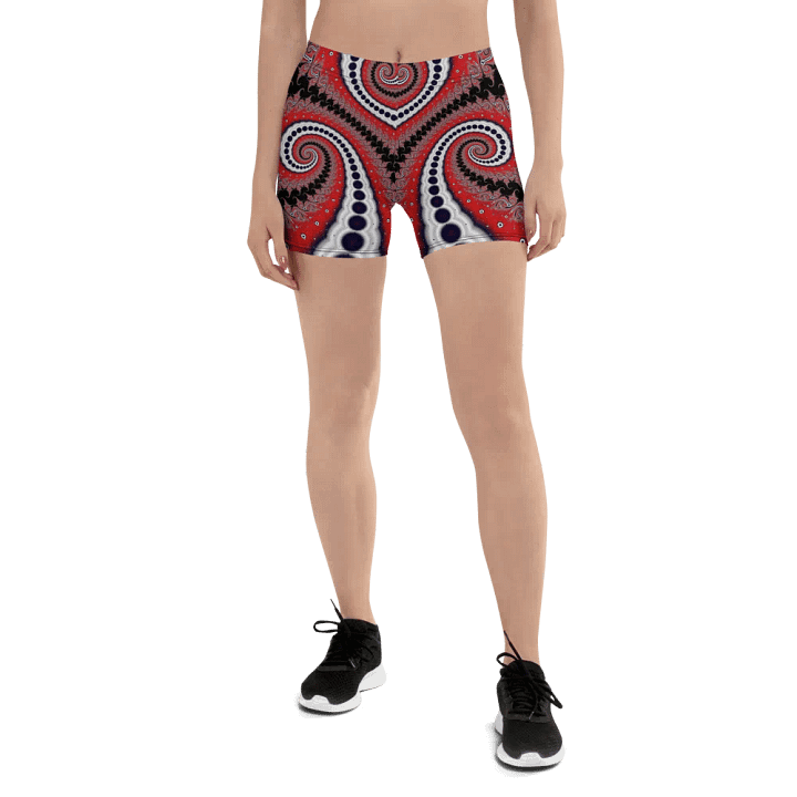 Fractal Bike Shorts - Red Velvet Goth product image (1)