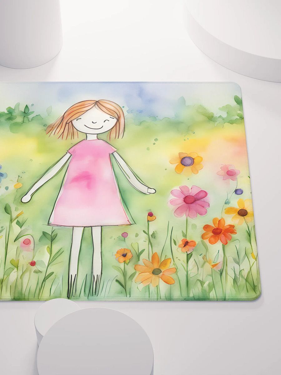 Pink Little Lady Doing Her Flower Thing, Gaming Mouse Pad, 2 Sizes product image (5)
