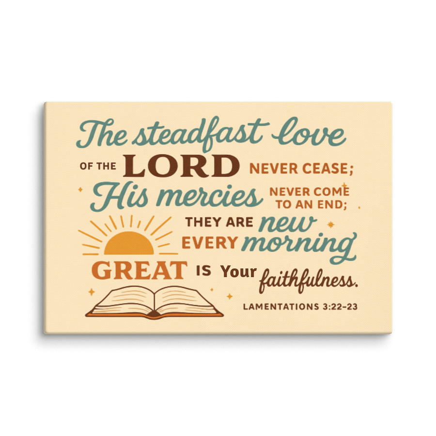 Christian Wall Art – Lamentations 3:22-23 Print | Great Is Your Faithfulness Scripture Decor product image (1)