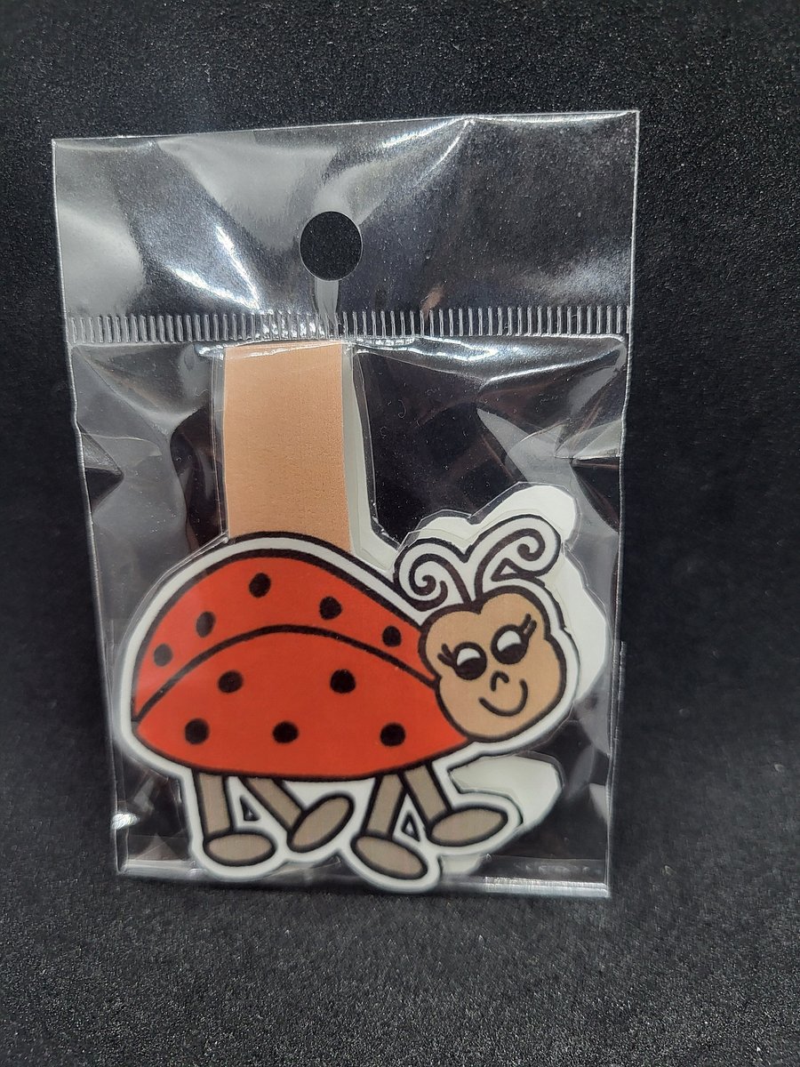 Cute Cartoon Red Ladybug Girl Magnetic Bookmark – 3.5" product image (1)